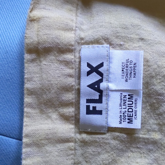 FLAX knee/mid length butter yellow linen skirt - Picture 2 of 5